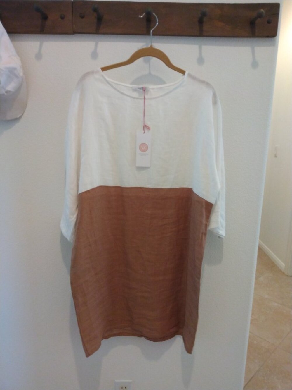 Fine Linen mid length dress    NEW tags on   Size S